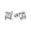 Silver Studs With White Crystals The Aurora, image 