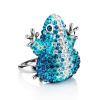 Crystal Encrusted Frog Ring The Jungle, Ring Size: 5.5 / 16, image 