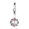 Cute Silver Pendant With Mauve Colored Cultured Pearl The Serene Collection, image 