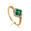 Emerald Golden Ring With Diamonds The Oasis, Ring Size: 6.5 / 17, image 