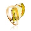 Golden Cocktail Ring With Faceted Citrine, Ring Size: 8 / 18, image 