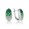Sterling Silver Earrings With Green Crystals The Eclat, image 