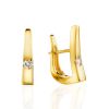 Golden Latch Back Earrings With Diamonds, image 