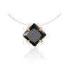 Invisible Line Necklace With Black Square Crystal The Aurora, Length: 40, image 
