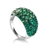 Bright Green Crystals Ring In Sterling Silver, Ring Size: 6.5 / 17, image 