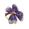 Gold-Plated Floral Ring With Lilac Crystals The Jungle, Ring Size: 8 / 18, image 