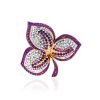 Gold Plated Floral Pendant With Purple And White Crystals The Jungle, image 