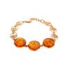 Amazing Symbolic Gift The Tree Of Life Bracelet Made in Amber And Gold-Plated Silver, image 
