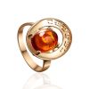 Golden Amber Adjustable Ring The Ellas, Ring Size: Adjustable, image 