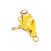 White Amber Golden Cocktail Ring The Rialto, Ring Size: Adjustable, image 