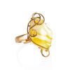 Handcrafted Amber Golden Ring The Rialto, Ring Size: Adjustable, image 