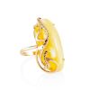 Honey Amber Golden Ring The Triumph, Ring Size: Adjustable, image 