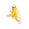 White Amber Golden Cocktail Ring The Rialto, Ring Size: Adjustable, image 