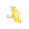 Honey Amber Golden Cocktail Ring The Rialto, Ring Size: Adjustable, image 