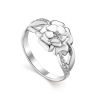 Silver Floral Ring With Crystals, Ring Size: 6 / 16.5, image 