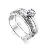 Silver Statement Ring With White Crystals, Ring Size: 8.5 / 18.5, image 