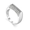 Geometric Silver Ring With White Crystals, Ring Size: 6.5 / 17, image 
