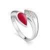 Silver Ring With Enamel And Crystals, Ring Size: 6 / 16.5, image 