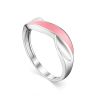 Sterling Silver Ring With Pink Enamel, Ring Size: 5 / 15.5, image 