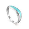 Silver Ring With Blue Enamel, Ring Size: 5.5 / 16, image 