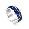 Silver Enamel Band Ring, Ring Size: 7 / 17.5, image 