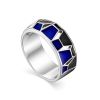 Silver Enamel Band Ring, Ring Size: 8 / 18, image 