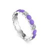 Silver Ring With Enamel And White Crystals, Ring Size: 5.5 / 16, image 