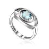 Silver Ring With Synthetic Topaz Centerstone, Ring Size: 5.5 / 16, image 