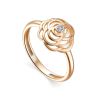 Gold Plated Floral Ring With Diamond Centerpiece, Ring Size: 7 / 17.5, image 
