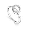 Designer Silver Ring With White Crystals, Ring Size: 6 / 16.5, image 