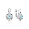 Sterling Silver Floral Earrings With Synthetic Topaz And Crystals, image 