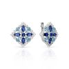 Geometric Silver Earrings With Multicolor Crystals, image 
