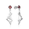 Geometric Silver Dangles With Garnet, image 