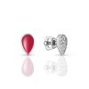 Silver Enamel Studs With Crystals, image 