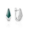 Designer Silver Earrings With Enamel And Crystals, image 