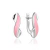 Sterling Silver Earrings With Pink Enamel, image 