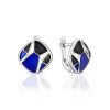 Geometric Silver Enamel Earrings, image 