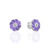 Enamel Floral Studs With Crystal Centerstones, image 