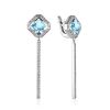 Classy Silver Dangles With Synthetic Topaz And Crystals, image 