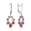 Silver Dangles With Purple And White Crystals, image 
