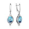 Silver Dangles With Topaz Centerstones And Crystals, image 