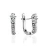 White Gold Latch Back Earrings With Diamonds, image 