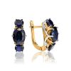Golden Earrings With Sapphires And Diamonds The Mermaid, image 