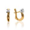 Two Toned Golden Earrings With White Diamonds, image 