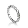 Feminine White Crystal Silver Ring, Ring Size: 8.5 / 18.5, image 