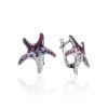 Multicolor Crystal Starfish Earrings In Silver The Jungle, image 