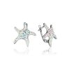 Silver Starfish Earrings With Chameleon Crystals The Jungle, image 