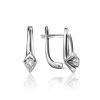 White Gold Latch Back Earrings With Diamonds, image 