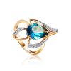 Golden Ring With Topaz And Crystals The Bay, Ring Size: 8 / 18, image 