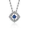 White Gold Pendant With Sapphire And Diamonds The Mermaid, image 